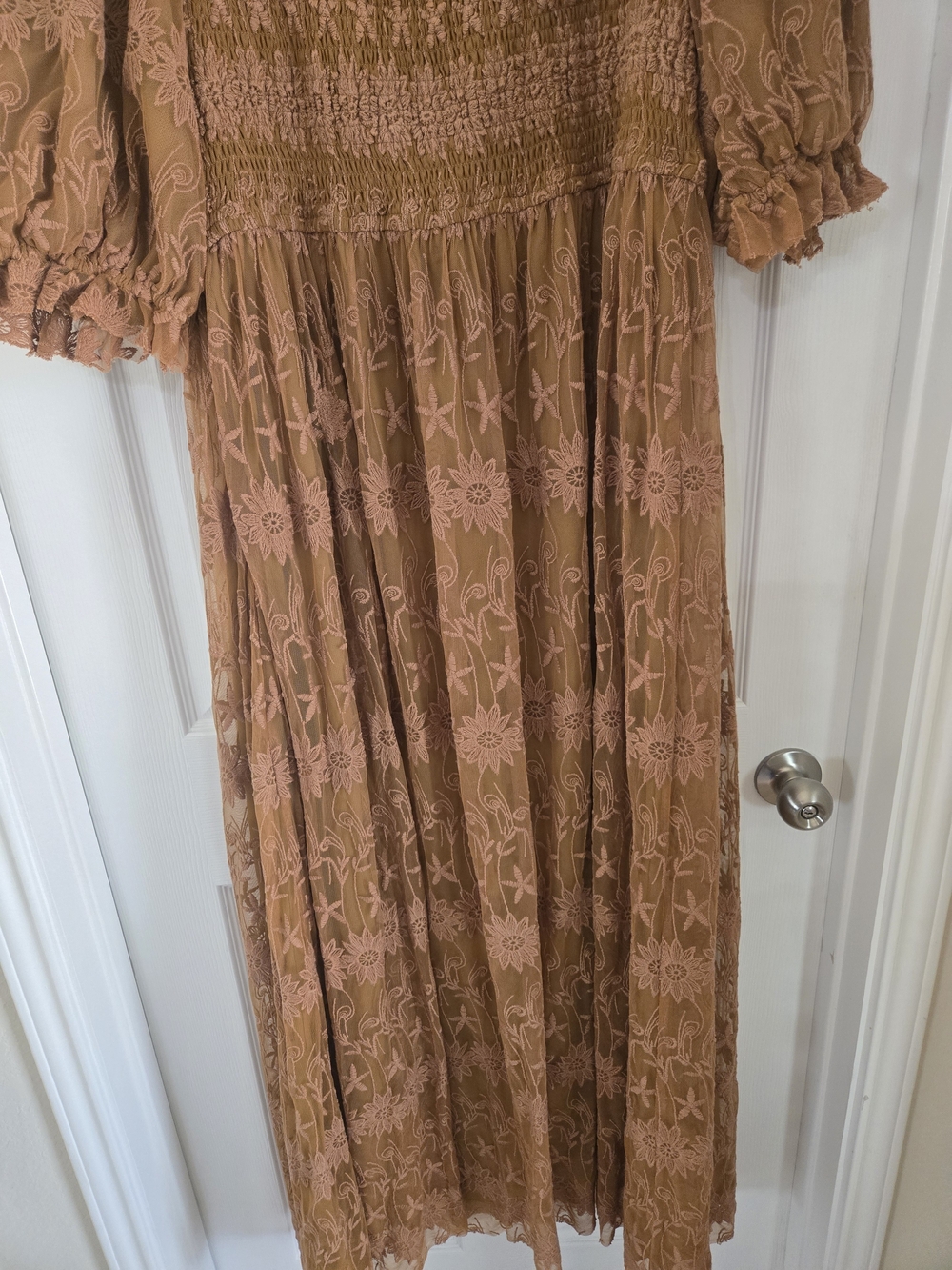 Ivy City Co Brown Lace Tiered Maxi Dress - Picture 13 of 15